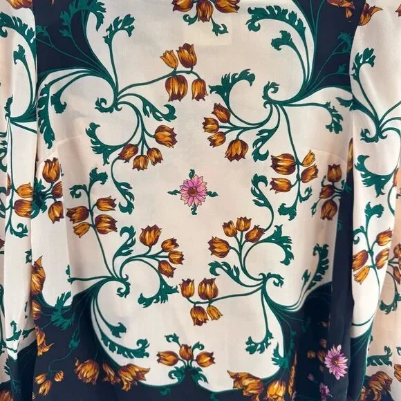Anthropologie Maeve Florence Floral Boatneck Silk Top - Picture 5 of 10